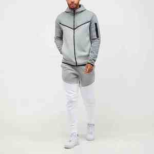 Logotipo personalizado al por mayor 100% algodón más tamaño ligero transpirable cremallera gris chándales pantalón con paneles nueva moda - Product Image 1