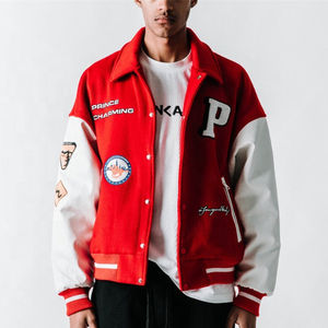 Wholesale Custom Embroidered Men's College Varsity Stand Collar Winter <b>Jacket</b> <b>Thin</b> Letterman Baseball Players Design <b>Waterproof</b> - Product Image 1