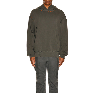 Sudadera de Alta Calidad, Tejido Francés de Algodón y Poliéster, con Bolsillo Bordado Personalizado, Efecto Desgastado y Decolorado, Estilo Vintage para Hombre - Product Image 3