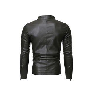 2023 personnalisé hommes haute qualité 100% veste en cuir respirant fourrure de mouton et cuir de vache brodé veste d'hiver en vente - Product Image 3