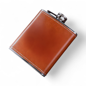 Petaca de Acero Inoxidable de 6 oz con Funda de Cuero, Diseño Francés, Modelo FD0000043, Logotipo Personalizado, Accesorio para Bebidas, Venta al por Mayor - Product Image 3