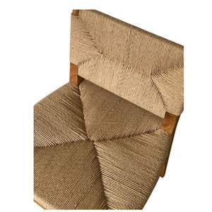 Silla de Comedor Moderna Minimalista Personalizada de Madera de Teca con Asiento Tejido para Proyectos de Hoteles, Restaurantes y Comedores - Product Image 4