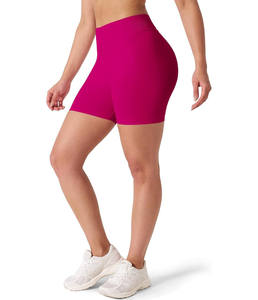 Women's <b>High</b> Elastic Yoga <b>Shorts</b> Summer Solid Pattern V-<b>Shaped</b> <b>Waist</b> Gym <b>Shorts</b> Butt Lifting Feature 100% Polyester Seamless - Product Image 6