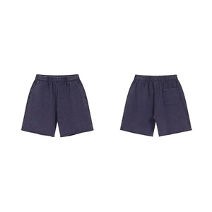 Novedades 2024-25 Pantalones Cortos Casuales Unisex de Moda Urbana, Color Sólido Clásico, 220g Poliéster/Algodón, Secado Rápido - Product Image 1