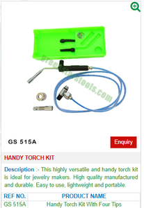 Kit de antorcha Handy GS 515A con herramientas de joyería de acero para el cuidado y mantenimiento de joyas - Product Image 2
