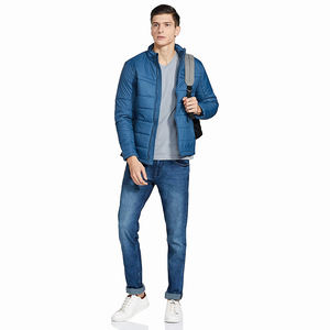 Chaquetas acolchadas de nailon con capucha extraíble para hombre, de Color azul, las más vendidas, hechas en Pakistán - Product Image 3