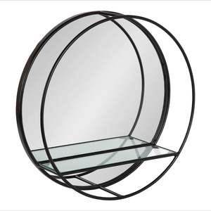 Miroir mural rond en métal au design unique en laiton AK miroir moderne tendance fini noir pour décoration murale/pièce de décoration de restaurant - Product Image 1