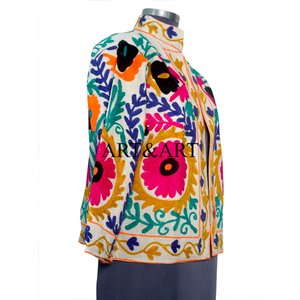 New Trending Duck Suzani Embroidery Traditional Style Block Print <b>Quilted</b> Eco-Friendly Quick Dry Cotton Free Jacket Women's - Product Image 4