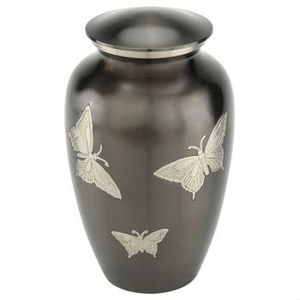 Classic American Style Engraved Brass Cremation Urn Premium Pure Metal Funeral Ashes Urn with Floral Design - Product Image 2