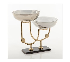 Exquisito cuenco de metal decorativo Premium Luxury Tabletop Accent Stylish Home Decor Display - Product Image 4