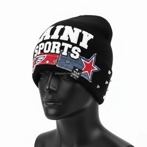 Bonnet pour femmes de qualité supérieure 350 GSM doux tricot côtelé tissu chaud broderie personnalisée Logo Streetwear Style chapeau Jacquard bonnets casquette - Product Image 5