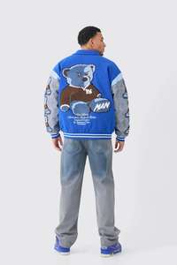 Veste universitaire en cuir pour homme sur mesure, style streetwear, veste bomber de baseball, vente en gros de vestes universitaires sur mesure - Product Image 2