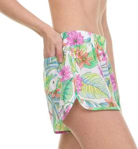 Short de bain de style vintage pour femme mignon motif solide maillot de bain de plage lavé écologique - Product Image 4