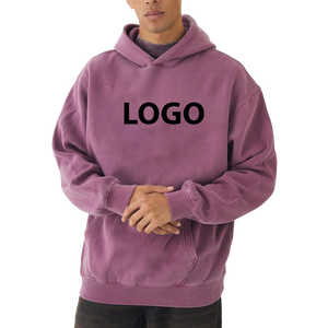 Sudadera con Capucha de Algodón 100% Pesado de 360 g/m², Bordado Desgastado, Forro de Lana, Hecha a Medida, Talla Grande - Product Image 3