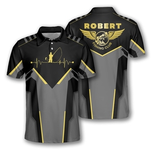 เสื้อยืดตกปลาผ้าโพลีเอสเตอร์แขนสั้นสำหรับผู้ชายเสื้อยืดสำหรับใส่ตกปลาผ้าโพลีเอสเตอร์กันความชื้นเสื้อโปโลไซส์ใหญ่พิเศษลายกราฟิกสำหรับตกปลา - Product Image 6