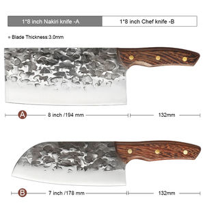 Cuchillo Kiritsuke de 8 Pulgadas, Cuchillo de Cocina de Acero de Damasco de 67 Capas con Mango G10 Verde - Product Image 6