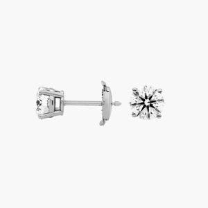 Pendientes de Diamantes Brillantes Redondos de Cuatro Puntas, 1.50 Ct, Diamante Cultivado en Laboratorio en Oro Blanco de 14K, Regalo de Aniversario de Bodas - Product Image 3