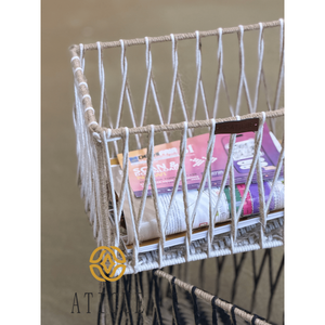 ATICUE Durable Handwoven Jute Rope and Metal Frame Basket 13x8x8 Multipurpose Storage for Home Kitchen <b>Gift</b> <b>Hampers</b> - Product Image 3