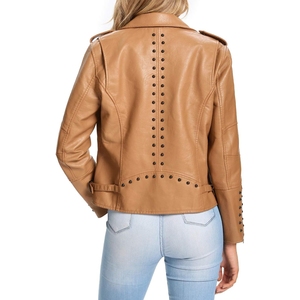 Chaqueta de carreras de moda de nuevo diseño premium ajustada rellena de algodón transpirable de cuero genuino para mujer personalizada - Product Image 3
