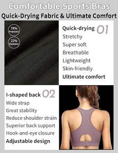 Soutien-gorge de compression personnalisé pour femme, vêtement de sport et de yoga en tissu Spandex, anti-transparence, haute qualité, moderne, à manches longues et ajusté - Product Image 4