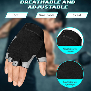 <b>Weight</b> Lifting Half Finger Breathable Spandex Customized Premium Powerlifting Workout <b>Gloves</b> for Gym Training - Product Image 4