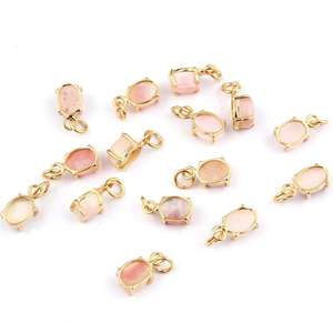 6x8mm Rose Opale Gemstone Pendentif Forme Ovale avec Or Vermeil Prong Set Facettes En Argent Sterling Lunette Réglage Incrustation Cadeau - Product Image 3
