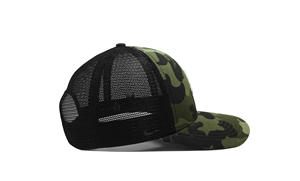 Tela de camuflaje en stock, sombreros de camionero, logotipo personalizado, sombreros de camuflaje de impresión personalizada OEM, gorras de camionero precurvadas para hombre - Product Image 5