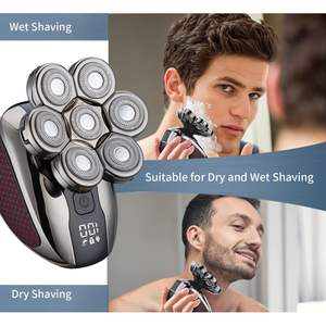 Rasoir électrique sans fil étanche avec tête détachable, tondeuse à joues IPX7 USB pour hommes chauves, pour le soin du visage et du corps, idéal pour les camping-cars - Product Image 2