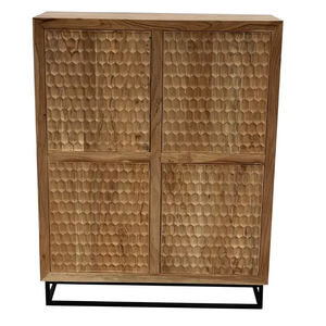 Armoire SIMETRIQUE en bois d'acacia haute armoire de rangement artisanale en bois massif - Product Image 1
