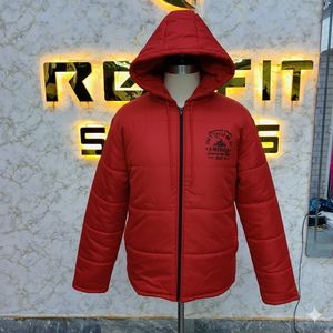 Diseño único de alto impacto El mejor material para hombres Chaqueta acolchada roja Chaquetas de nylon de poliéster para hombres Chaquetas acolchadas para hombres de calle alta - Product Image 1