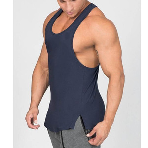 Singlet Gym – débardeur d'entraînement personnalisé pour hommes, maillot de sport imprimé Singlet Gym Singlet élégant bleu uni Bodybuilder vêtements débardeur pour hommes - Product Image 1