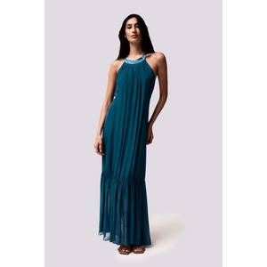 Vestido de Seda y Viscosa sin Mangas Zefiro, Diseño Exclusivo Hecho en Italia, Vestido de Fiesta Elegante para Mujer - Product Image 2