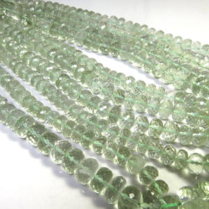 Cuentas de corte facetadas Rondelle de amatista verde natural 7-10mm Grado superior 200 quilates en piedras preciosas sueltas de 16 "Strand - Product Image 2