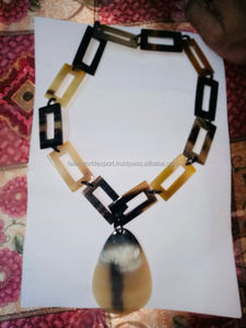 Collar de cuerno de búfalo de alta calidad, collar de cuerno Natural de Color miel ámbar, joyería de cuerno de búfalo para mujer, moda de FWE - Product Image 6