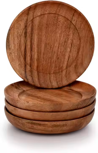 walnut coasters Natural Wooden Coasters for Drinks Acacia Wood Drink Coaster <b>Set</b> for Drinking Glasses by crescent crafts - Product Image 3