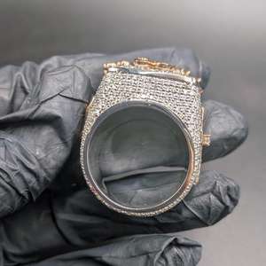 Iced Out Custom <b>Initial</b> Letter <b>Ring</b> VVS Moissanite Diamond Sparkling Hip Hop Luxury Statement 925 Sterling Silver Men's <b>Ring</b> - Product Image 3