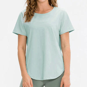 Camisetas Deportivas de Verano para Mujer, Ligeras, de Secado Rápido, Transpirables, 100% Algodón, para Gimnasio y Fitness, de Manga Corta, Estilo Bonito, Anti-Pilling - Product Image 1