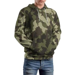 Sudadera con capucha de camuflaje digital para hombre, forro polar transpirable informal con diseño de gran tamaño para otoño, ropa de calle, Sudadera con capucha - Product Image 4