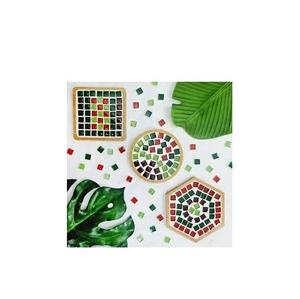 Dessous de verre en mosaïque en bois fait à la main carré rond Multi Style enfants mosaïque artisanat caboteur et taille personnalisée prix pas cher - Product Image 1