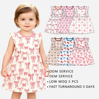 Combinaison à manches volantées pour filles, ensembles de vêtements pour enfants, pyjamas en bambou, produits pour bébés en bambou doux, robe décontractée pour enfants