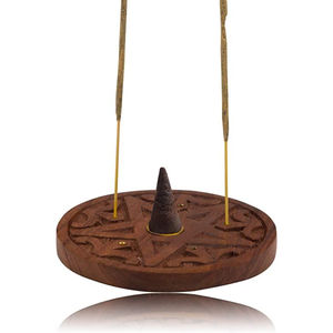 Set Of Two Decorative <b>Incense</b> <b>Holder</b> with Ash Catcher Natural Wooden Round Shape Ramadan EID Gifts <b>Incense</b> Stick <b>Holder</b> - Product Image 6