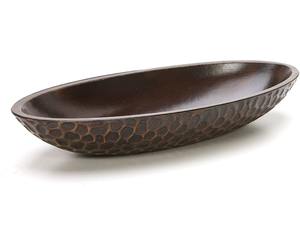 Cuenco de madera hecho a mano con acabado natural con diseño ovalado único, cuenco de madera decorativo elegante para servir y decorar el hogar - Product Image 2