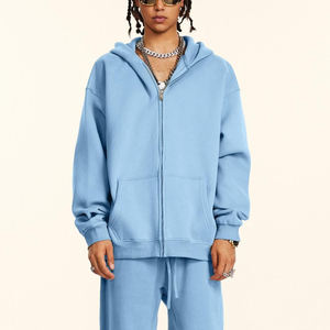 Pull à capuche d'hiver à fermeture éclair pour hommes Design respirant Logo personnalisé 350gsm Tissu GSM lourd Conception de poches Polyester/coton Meilleur - Product Image 2