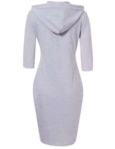 ชุดเดรสแขนยาวแบบเรียบง่ายมีฮู้ดสำหรับผู้หญิงเดรสแขนยาวแบบสวมหัวผ้าคอตตอน100% ไหล่ตกชุดเดรสแขนยาวออกแบบได้ตามต้องการ - Product Image 2