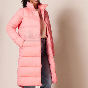 Longue veste d'hiver matelassée en coton pour femmes de haute qualité en coton 100% avec logo personnalisé pour les meilleures ventes - Product Image 3