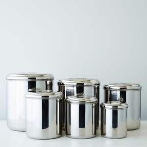 Elegant Modern Stainless Steel <b>Canister</b> <b>Set</b> With Seamless Construction Designed For Stylish Functional Food Storage - Product Image 4