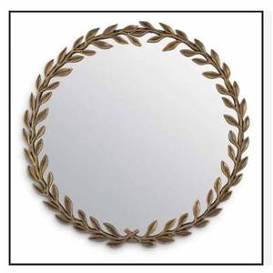 High Quality Modern Metal Wall <b>Mirror</b> Handmade Decorative Leaves Frame PC Material Wholesale Price for Makeup Use - Product Image 1