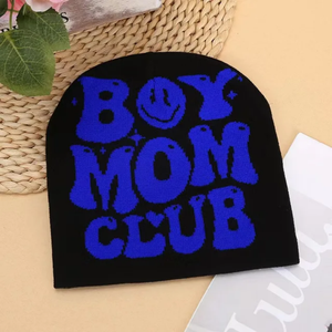 Gorro de punto de invierno acrílico 100% unisex, gorros cálidos personalizados con logotipo grande para hombres, venta al por mayor para uso en viajes - Product Image 6