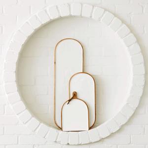 Plateau ovale en bois de manguier 80x25cm Blanc - Product Image 2