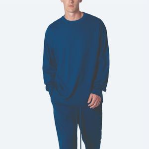 T-shirt surdimensionné anti-rides 100% coton pour homme à manches longues Boxy Fit personnalisable - Product Image 2